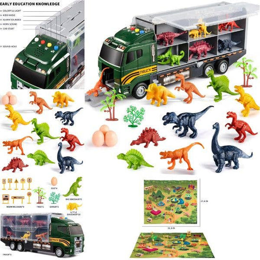Temi Toys - The 13"x6" Transport Vehicle Play Set -40PC Dino
