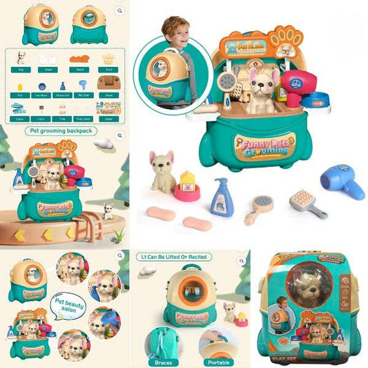 Pet Dog Grooming Toy - The Pet Grooming Backpack Play Set