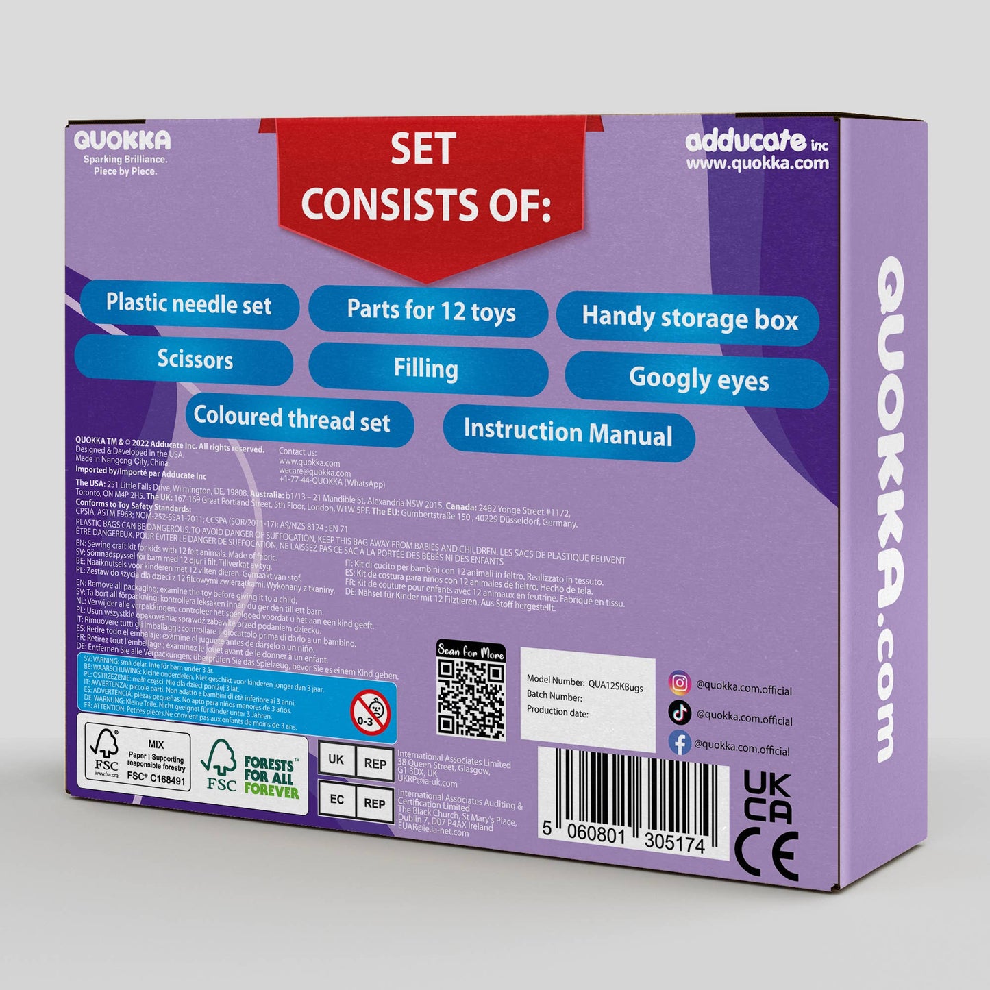 Craft Kits for Kids - 12 Bugs & Insects Sewing Kit