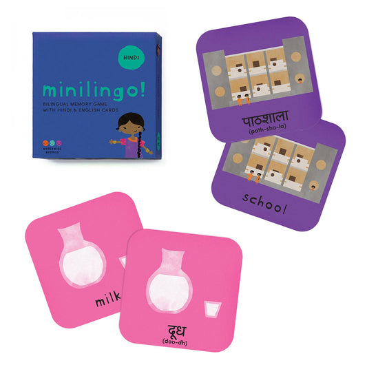 Minilingo Hindi/English Bilingual Flashcards for Kids