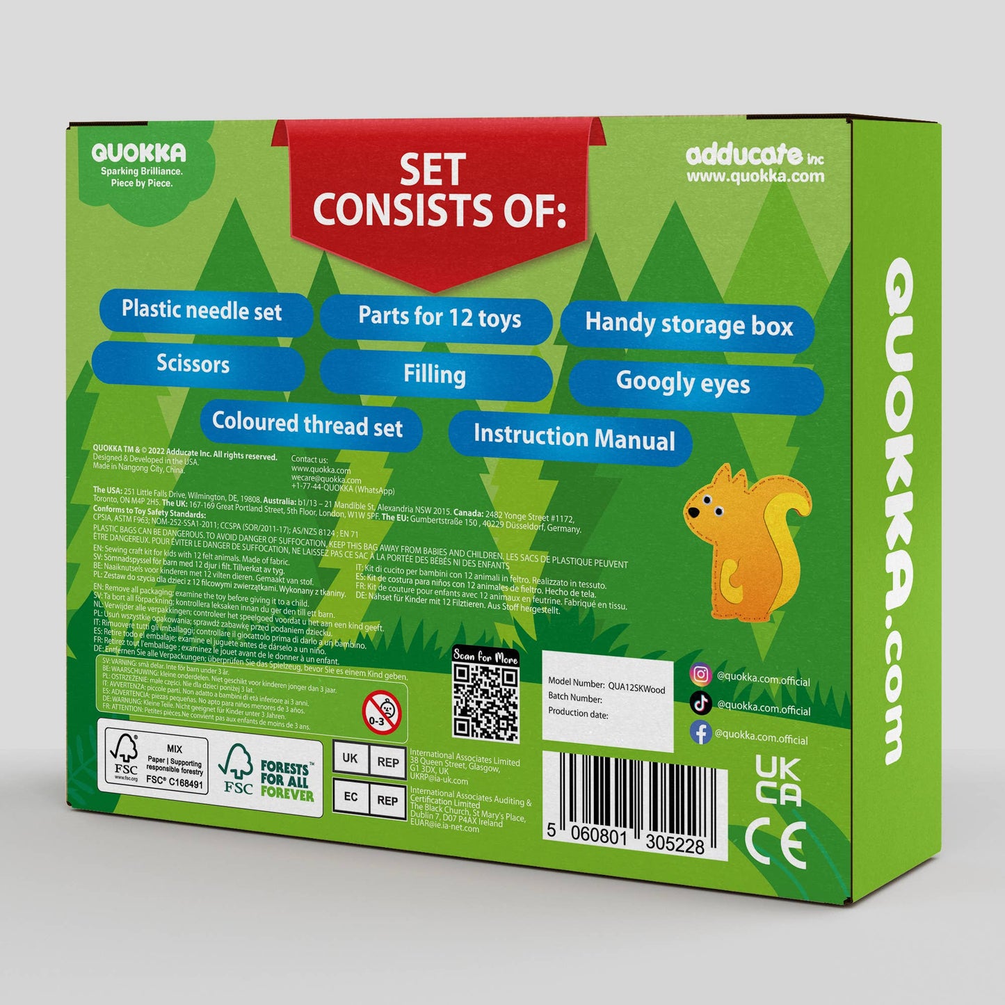 Craft Kits for Kids - 12 Forest Animals Sewing Kit