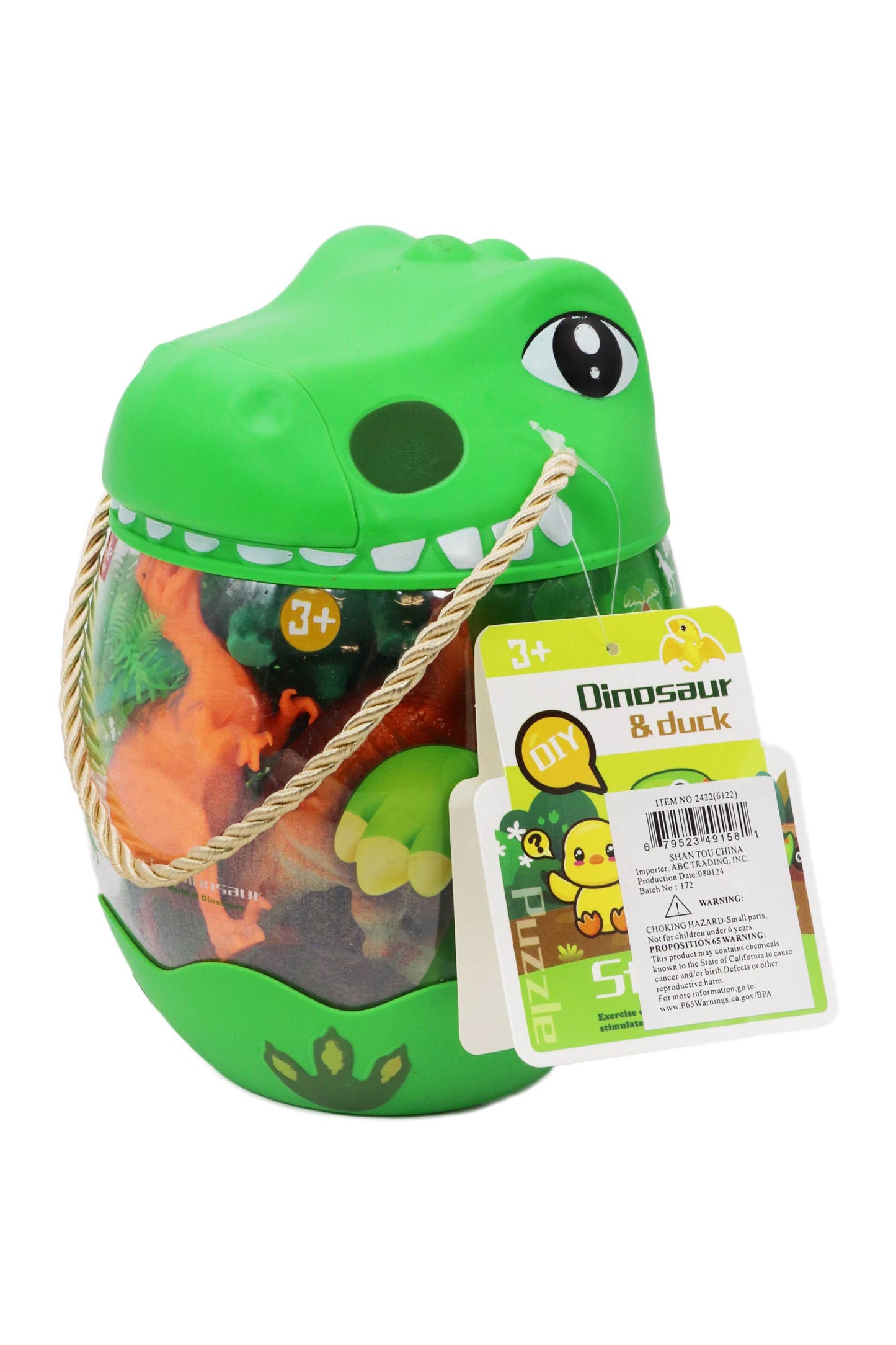15-Piece Dinosaur Figures Play Set Jar - 8 Inch