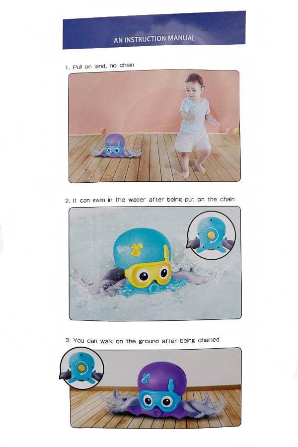Octopus Wind-Up Swimming Crawling Baby Bath Toy