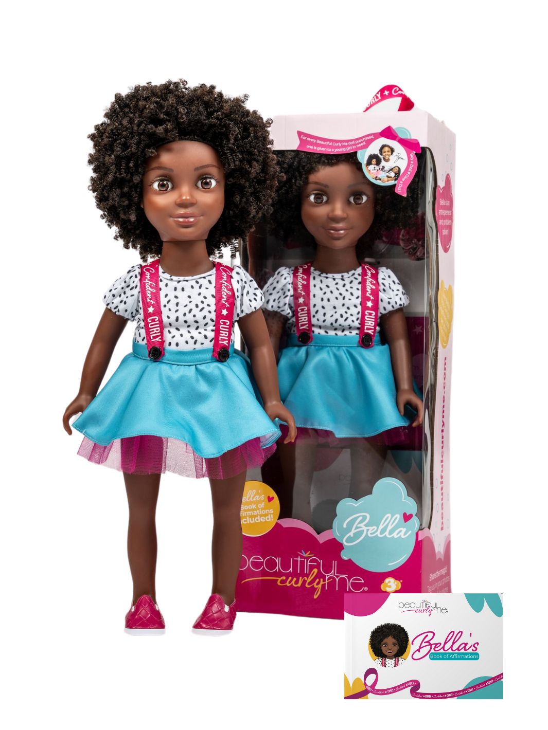 Beautiful Curly Me Bella 18-inch doll with natural curly hair