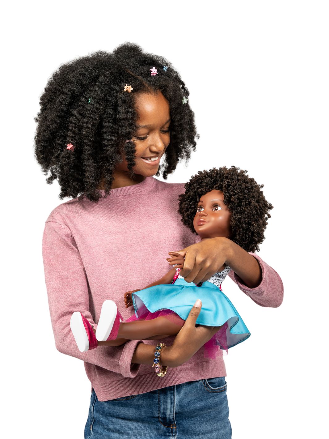 Beautiful Curly Me Bella 18-inch doll with natural curly hair