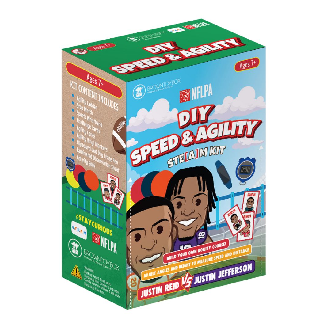 Brown Toy Box NFLPA - Justin Reid vs Justin Jefferson DIY Agility STEAM Kit