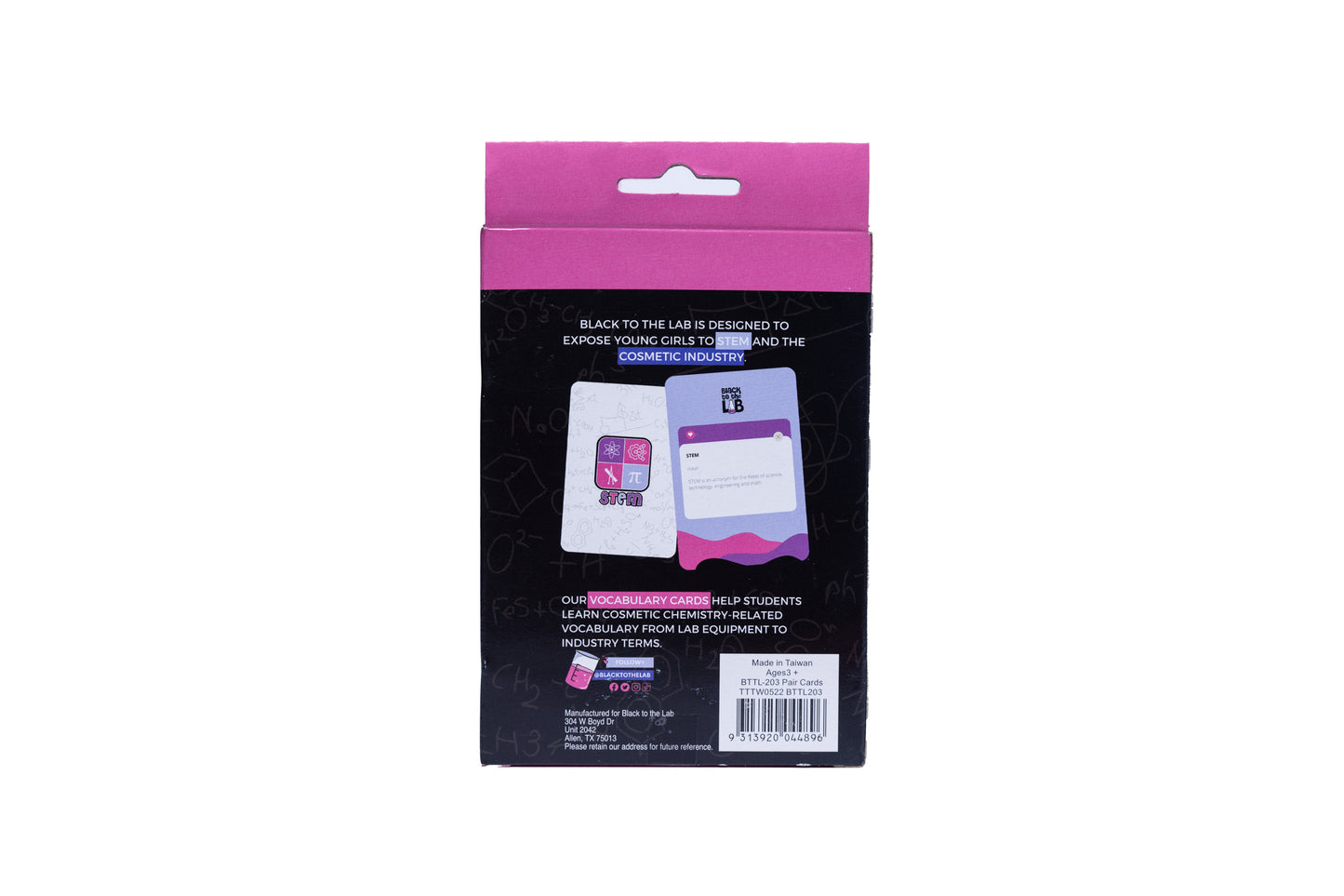 Black to the Lab – Cosmetic Chemistry Vocabulary Cards