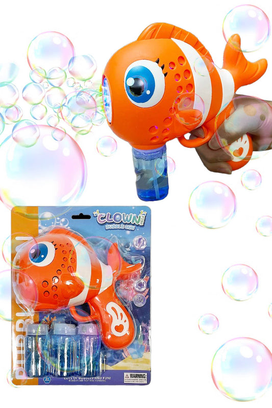 Clownfish Led Light-up Bubble Maker Blast Gun