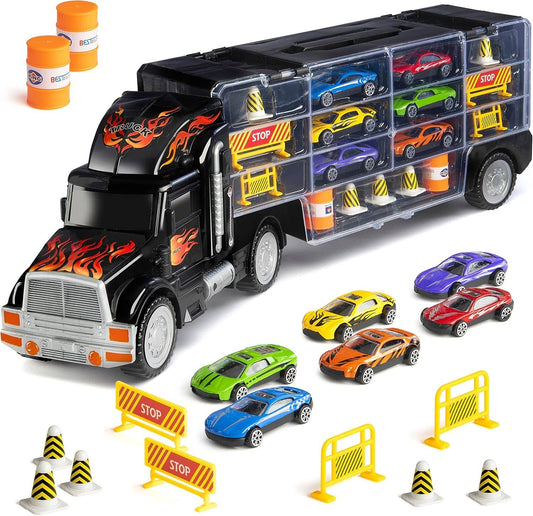 Play22 Semi Truck Toy for Boys 3-5 with Cars & Accessories