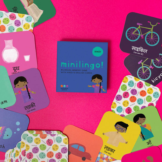 Minilingo Hindi/English Bilingual Flashcards for Kids