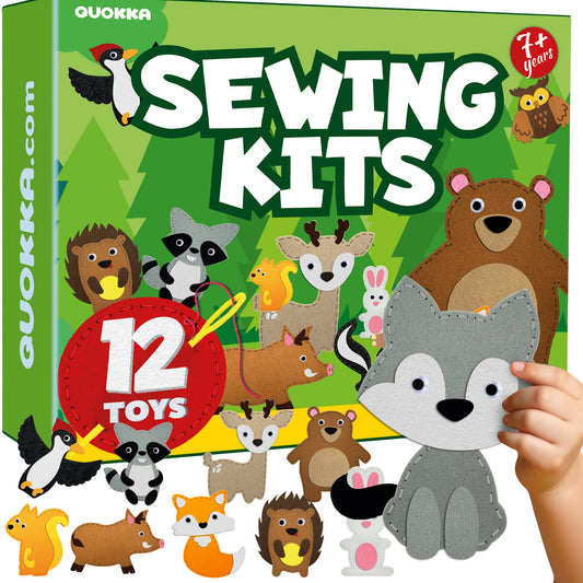 Craft Kits for Kids - 12 Forest Animals Sewing Kit