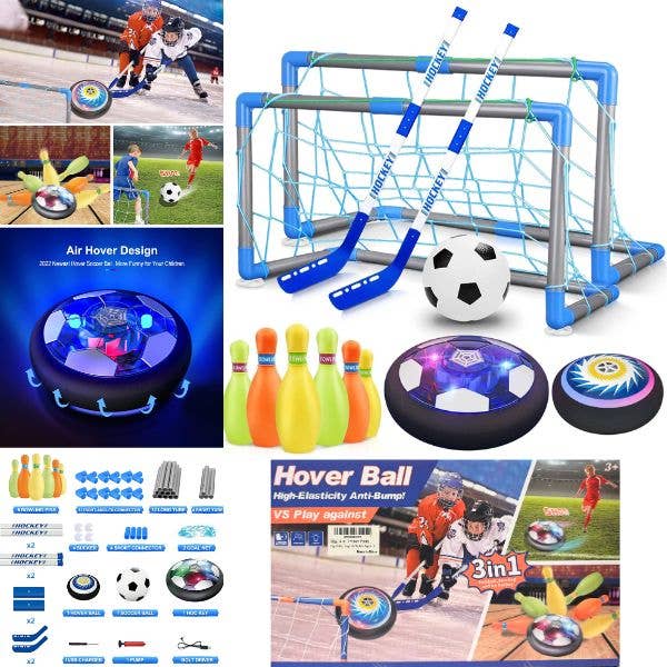 Hover Ball Kit - 3n1 -CTR Hockey, Soccer And Bowling Full – Brown