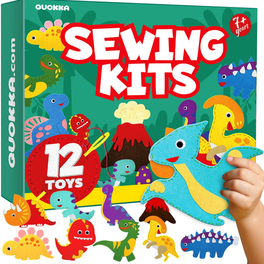 Craft Kits for Kids - 12 Dinos Sewing Kit