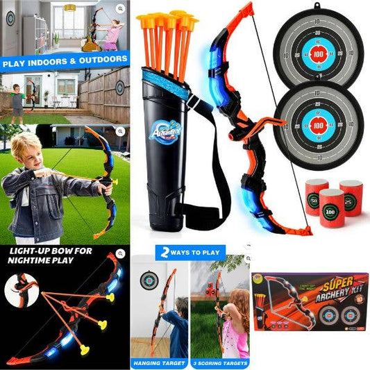 Toy Life Archery Set - LED Light Up The Night - 10Arrows