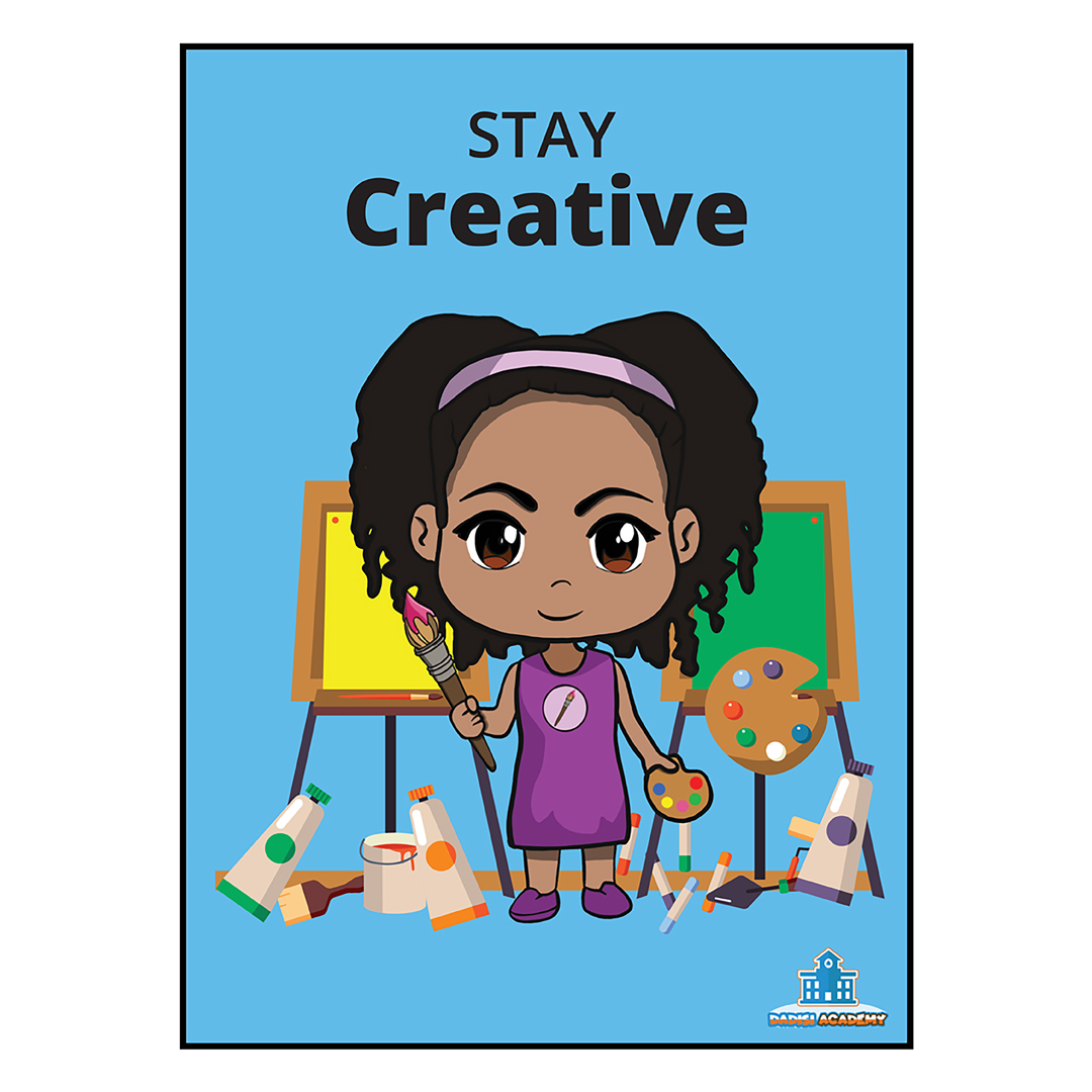 Makayla "Stay Creative" Poster | STEM | Black Children | Home Decor