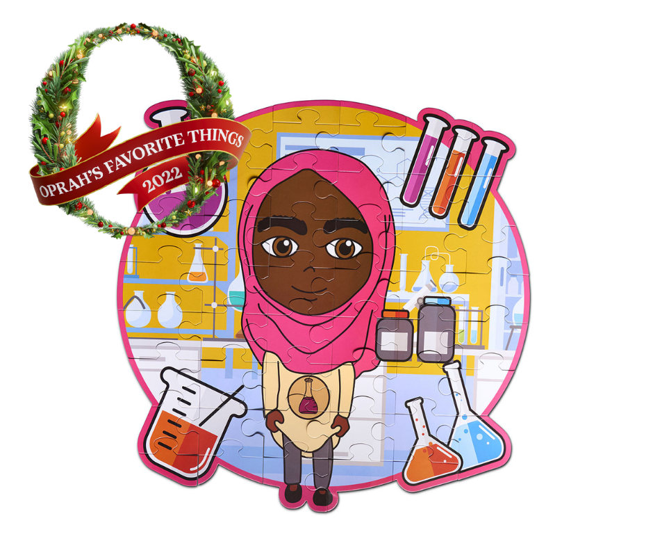 Amara Chemistry Lab 3 Foot Giant STEM 48 Piece Puzzle | Muslim Toy | Black Childrem