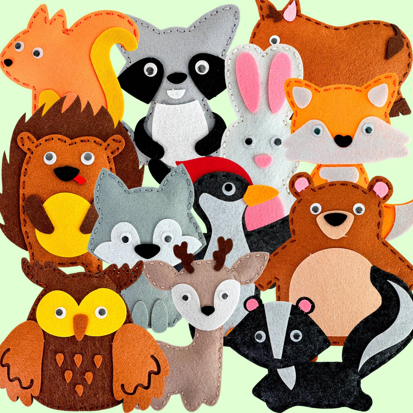 Craft Kits for Kids - 12 Forest Animals Sewing Kit