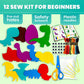 Craft Kits for Kids - 12 Dinos Sewing Kit