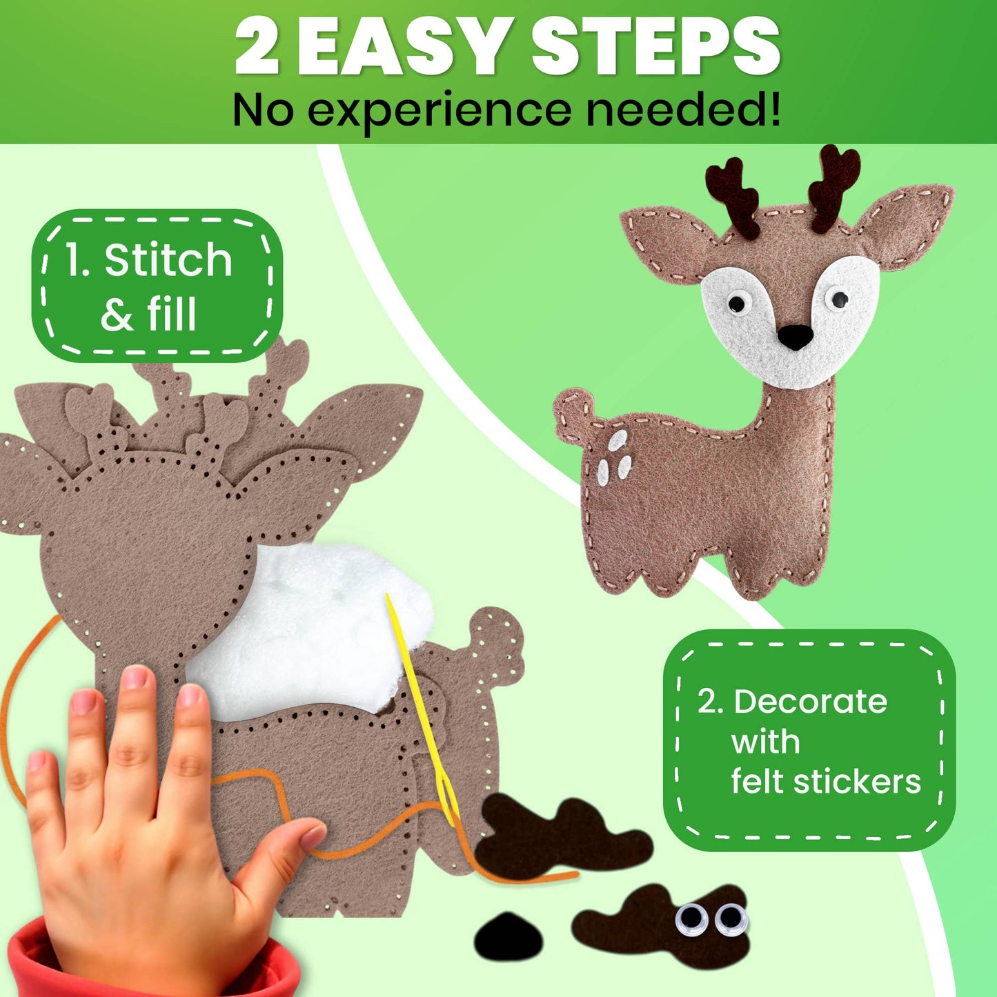 Craft Kits for Kids - 12 Forest Animals Sewing Kit