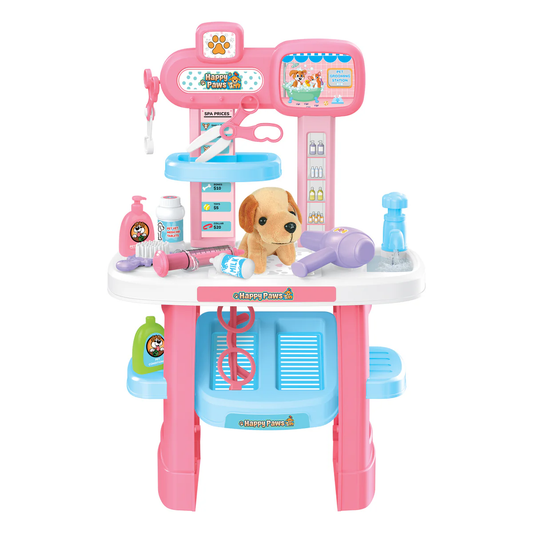 22 Piece Happy Paws Kid's Pet Grooming Playset