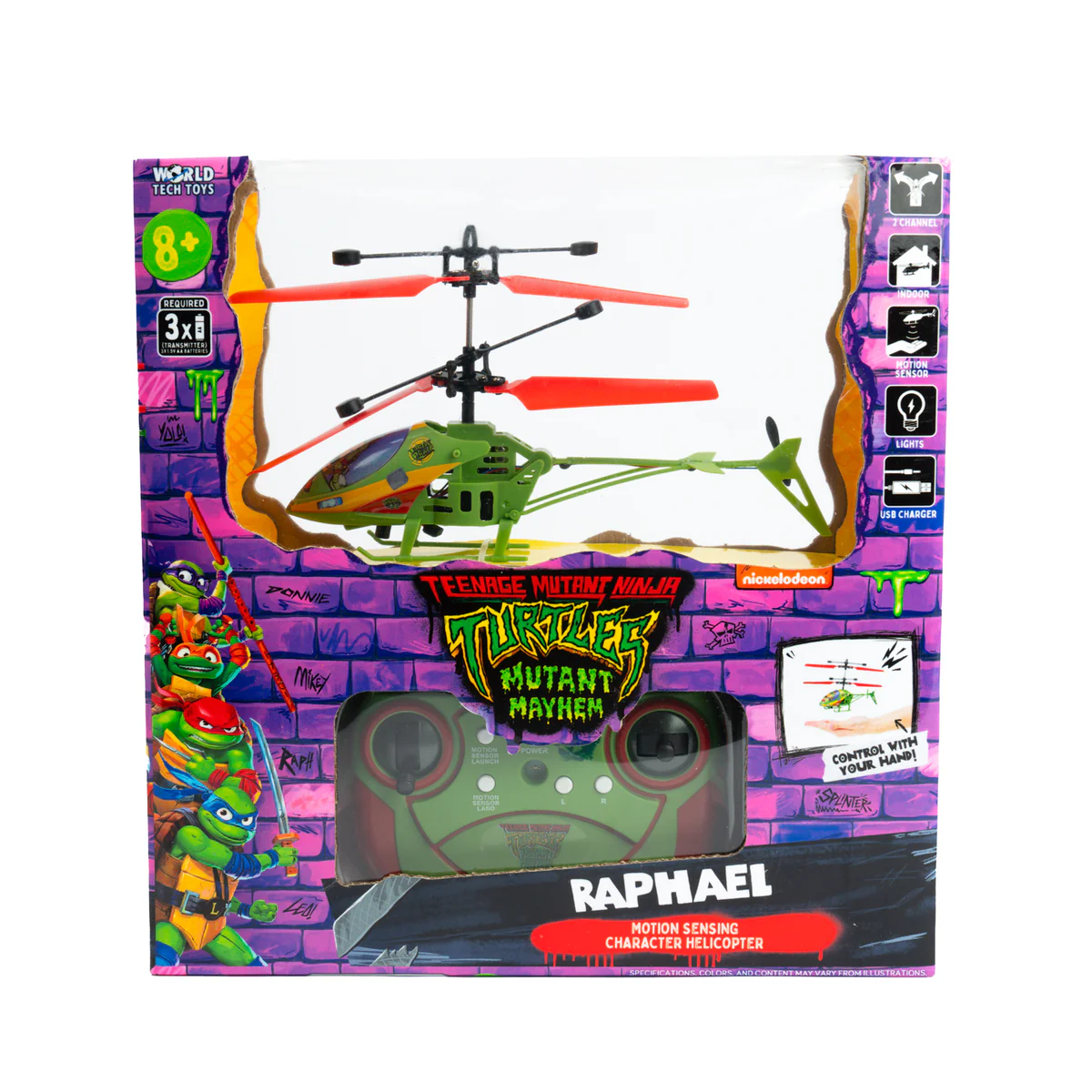 TMNT Mutant Mayhem Raphael 2CH IR Helicopter