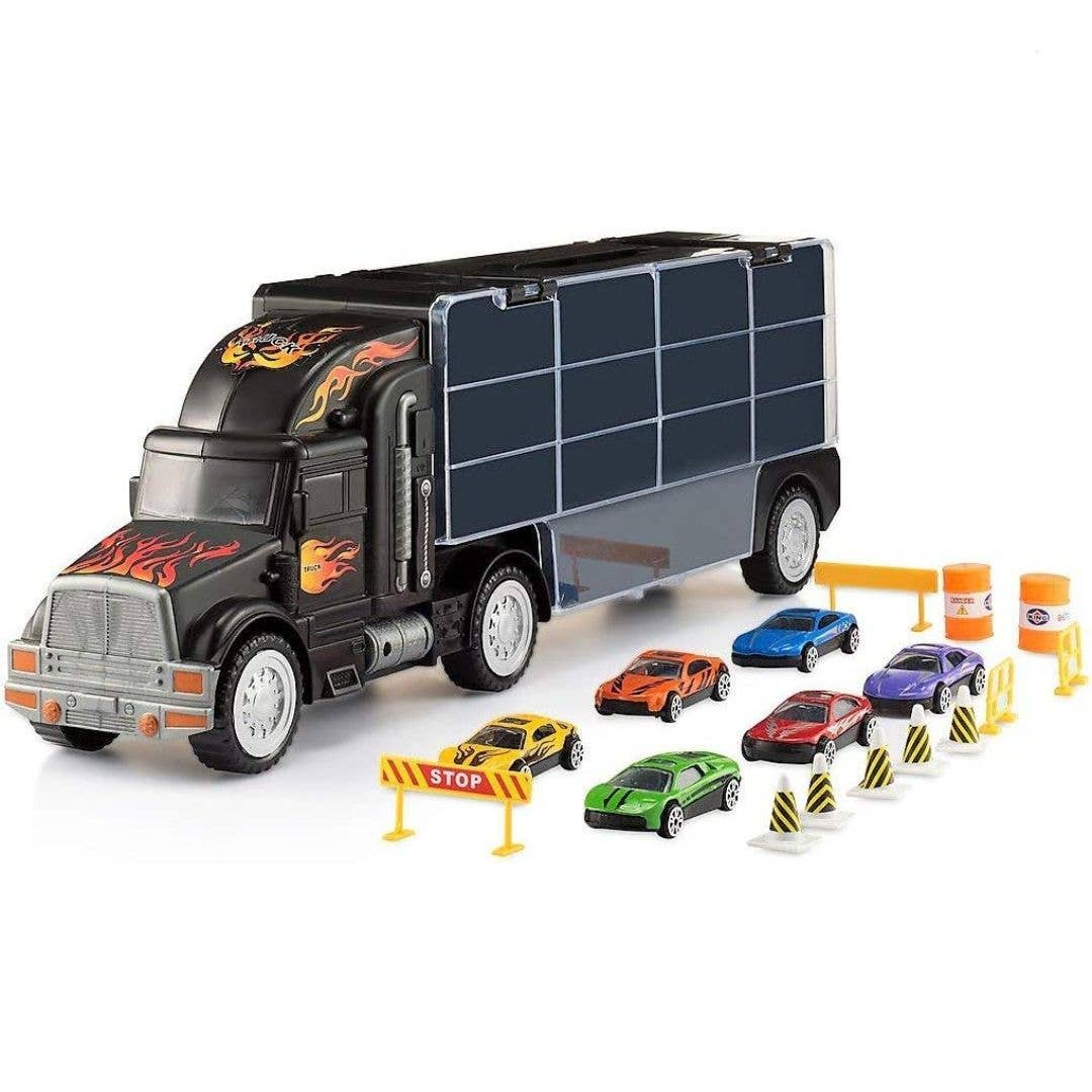 Play22 Semi Truck Toy for Boys 3-5 with Cars & Accessories