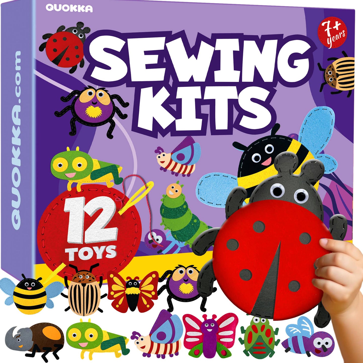 Craft Kits for Kids - 12 Bugs & Insects Sewing Kit