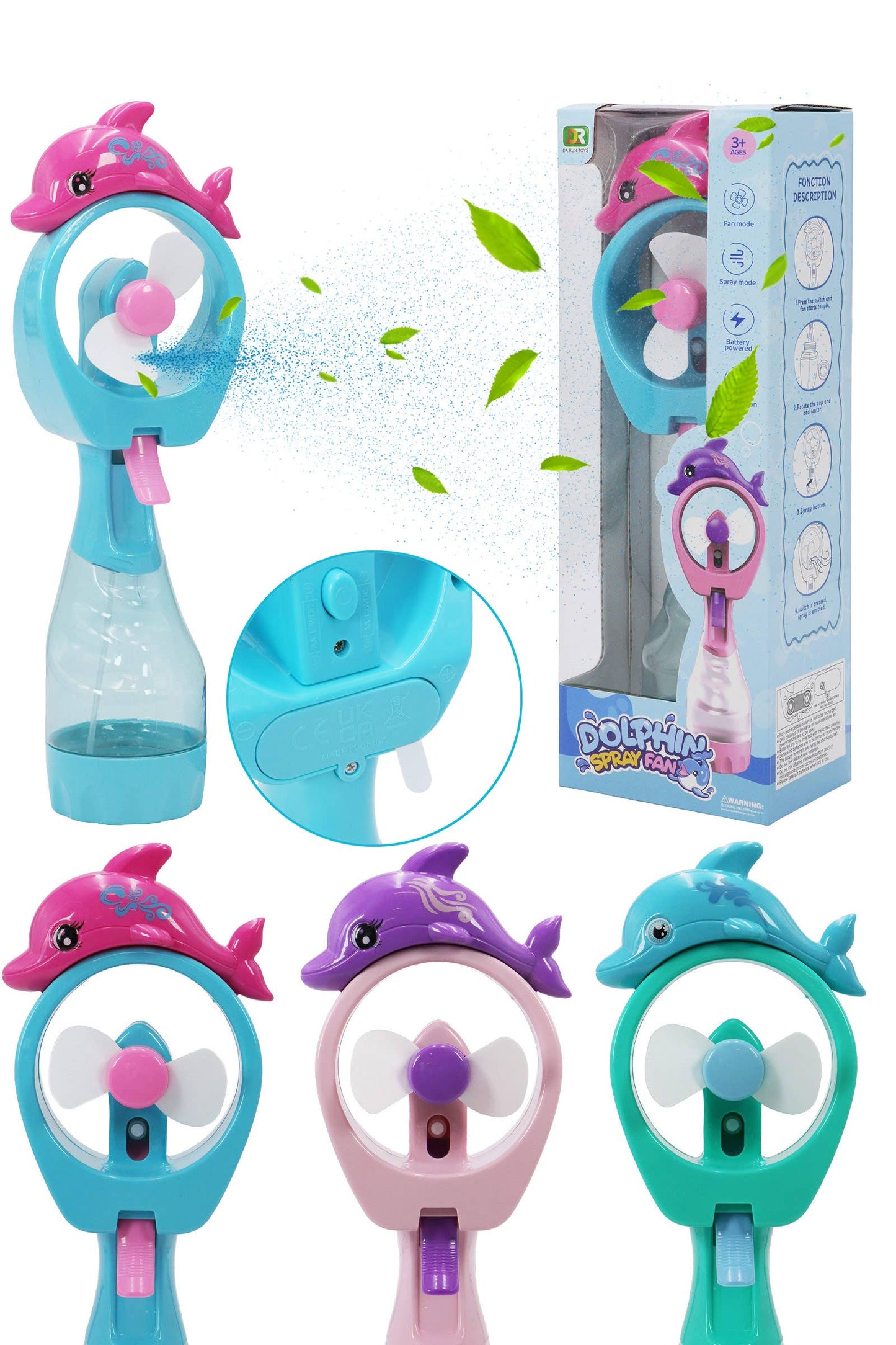 Dolphin Water Misting Electric Fan - Individual