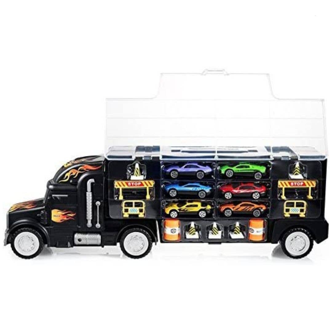 Play22 Semi Truck Toy for Boys 3-5 with Cars & Accessories