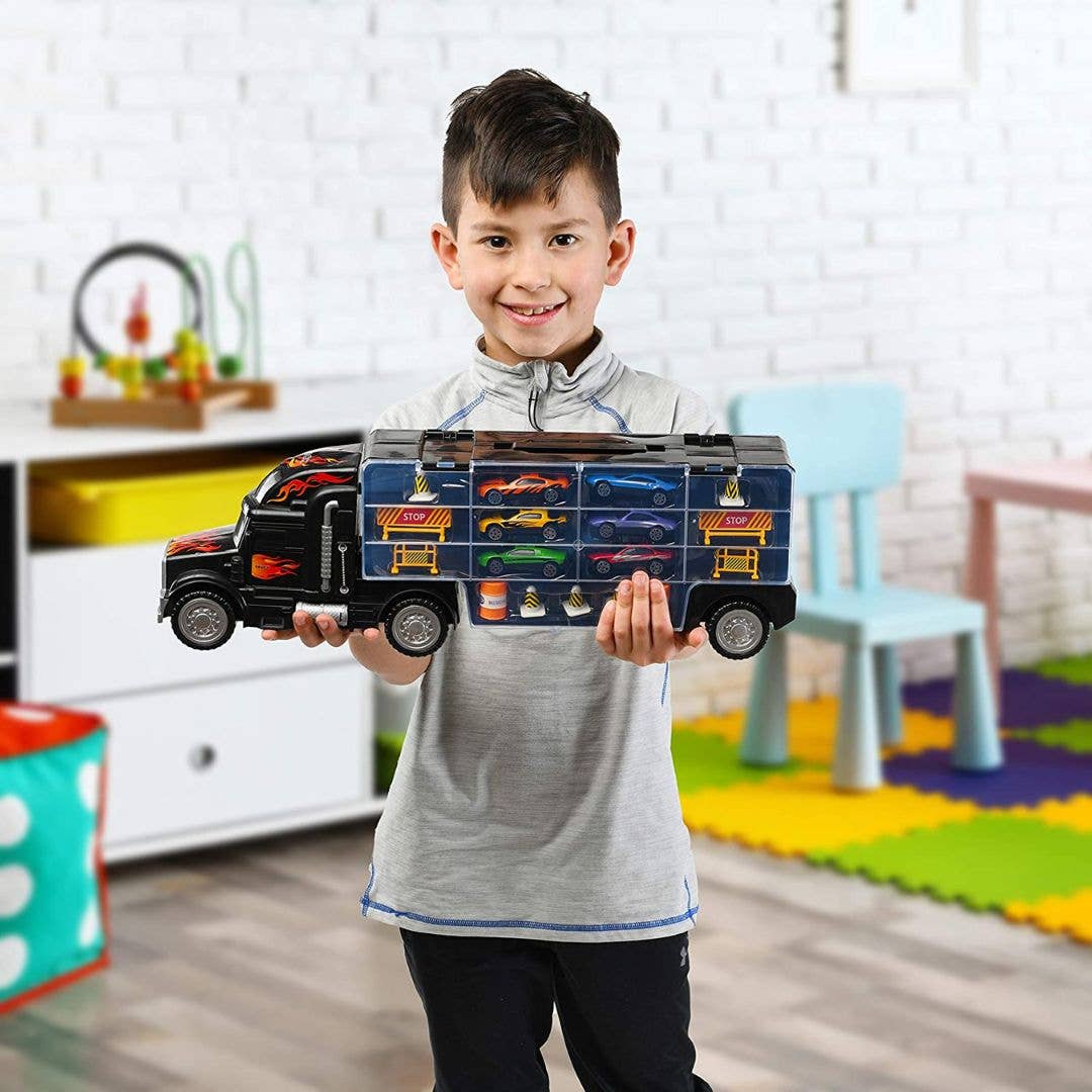 Play22 Semi Truck Toy for Boys 3-5 with Cars & Accessories