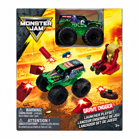 Monster Jam Truck and Spin Master Launcher Toy Playset