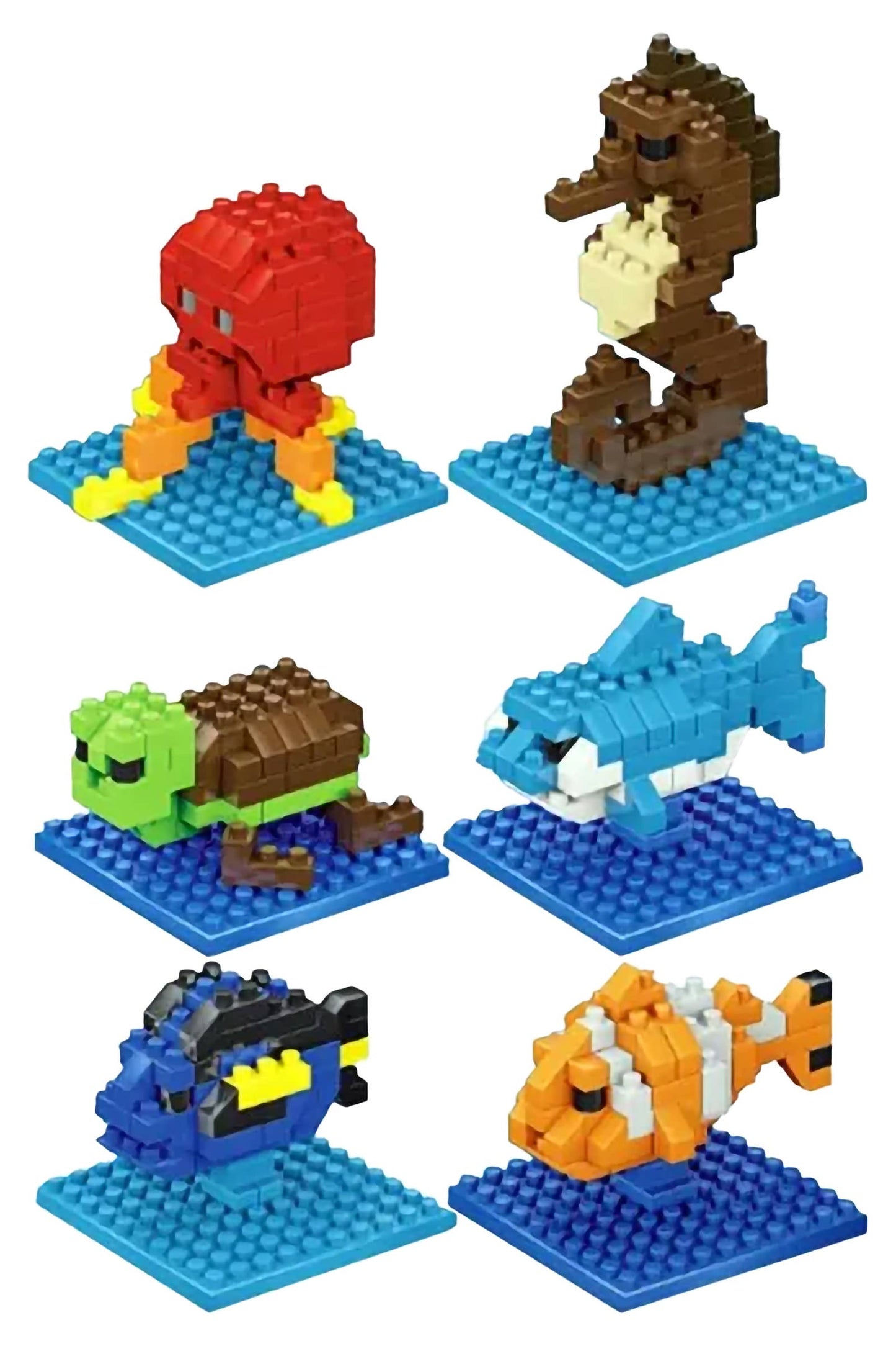 Sea Animals DIY Building Block Kit - 12 pcs