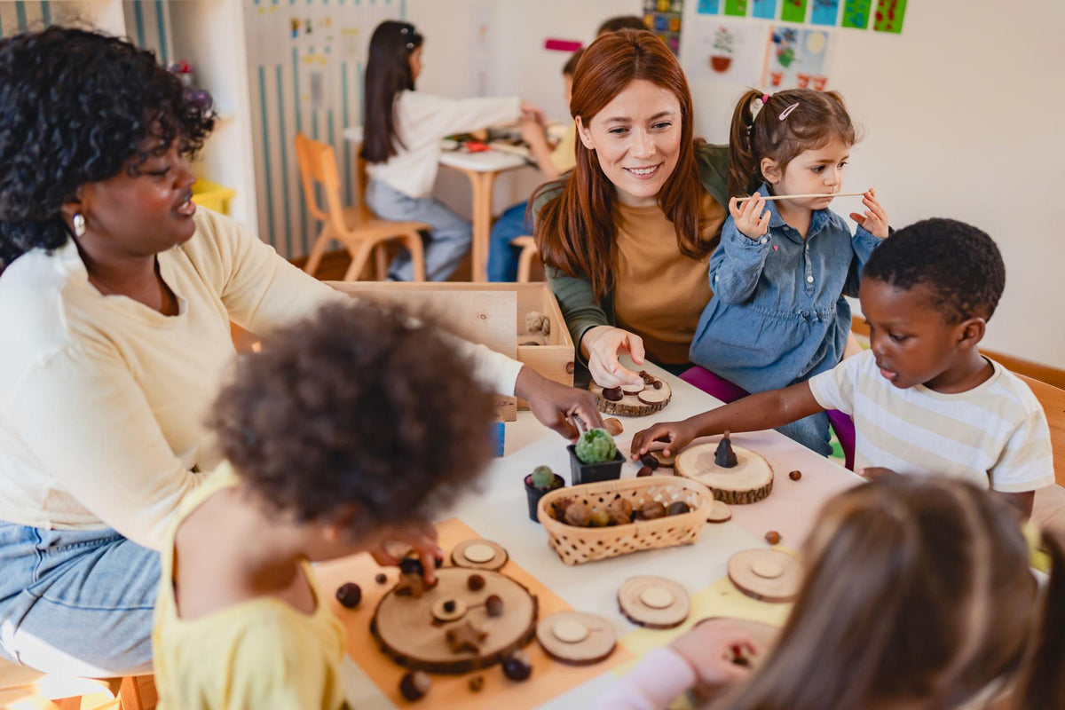 A child engaged in a hands-on learning activity