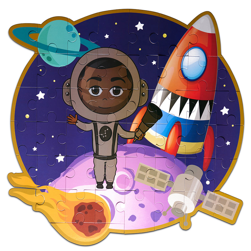 Dre to The Moon Puzzle 3 Foot Giant Puzzle | Brown Toy Box | Kids Puzzle