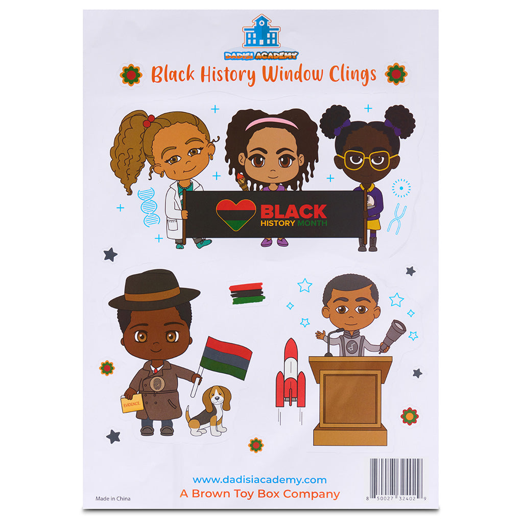 Black History Month Window Clings | STEM| Blach Children| Home Decor