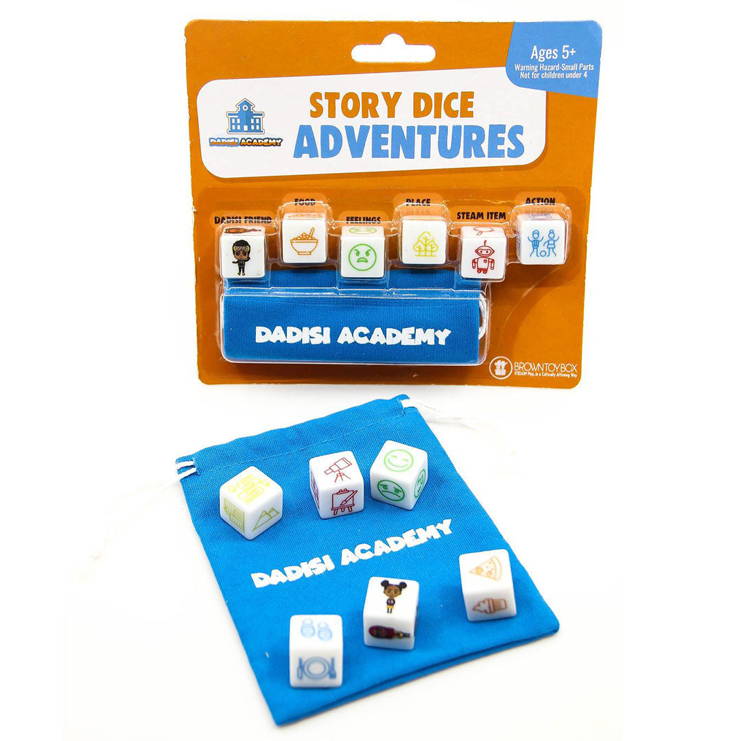 Dadisi Academy Crew Story Dice | Brown Toy Box | Kids Game Dice